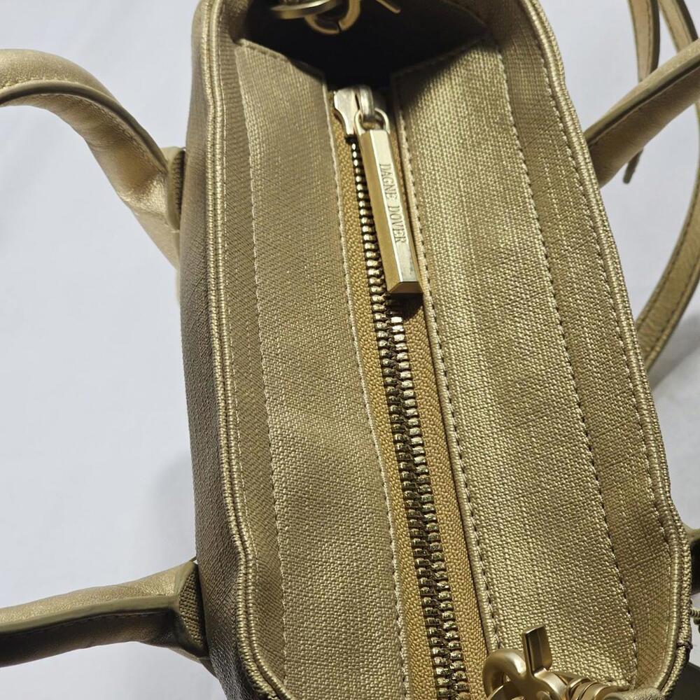 Dagne Dover 901 Champagne Coated Canvas Shoulder Bag Purse F14-400-901-100 - Picture 13 of 15